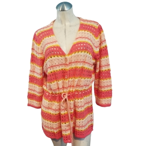 3/$25 NWOT Liz Claiborne Size XL Drawstring Cardigan Sweater - Picture 1 of 6